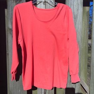 Weekenders coral long sleeve tee